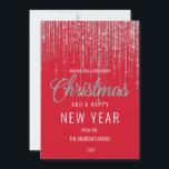 Chic Red Silver Glitter Fringe Curtain jul H Julkort<br><div class="desc">Det här glamorösa och lyxiga julkortet är perfekten för ditt speciella evenemang. Den har en faux glatt silver glitter-gränslinje med faux glitter typografi ovanpå en ren ljusröd bakgrund. Det är en elegant, chic, trendig och modern formgivning med en festlig vibb! ***VIKTIG DESIGN-ANMÄRKNING: Om du vill ha en anpassad design-begäran, t.ex....</div>