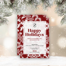 Chic Red Snowflake Glad helg Notary Business