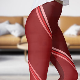 Chic Red under Grått Banded Print Leggings
