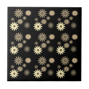 Chic Retro 70s Abstrakt Daisy Blommor Skriv ut sva Kakelplatta