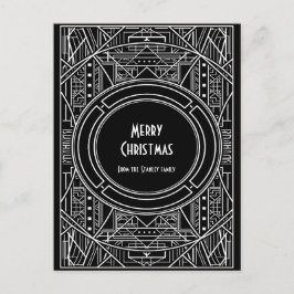 Chic retro art deco God jul Vykort
