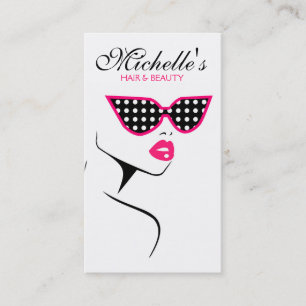 Chic Retro Black Rosa Polka Dot Sunglasses Beauty Visitkort