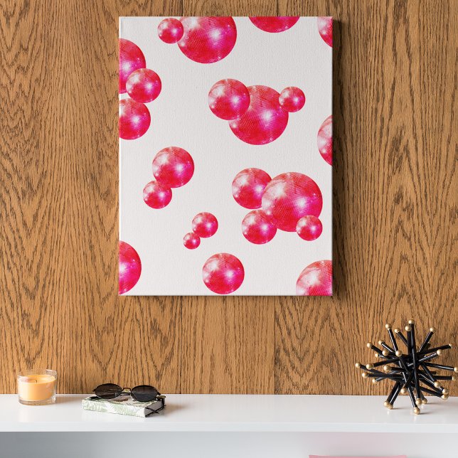 Chic Retro Bold Disco Balls Rosa och Orange Poster (Front)