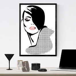 Chic retro dots mode flicka poster