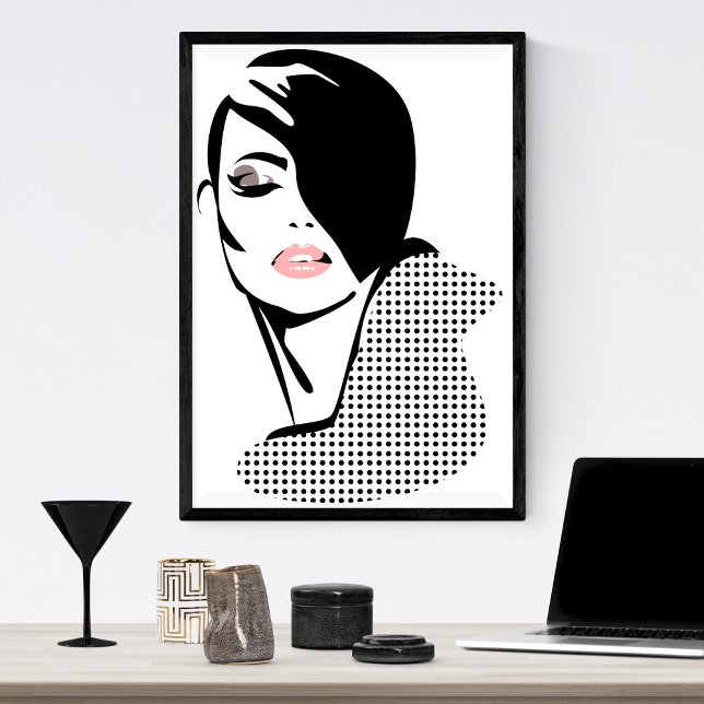 Chic retro dots mode flicka poster (Skapare uppladdad)
