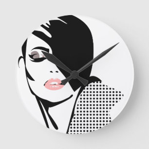 Chic retro dots mode flicka rund klocka