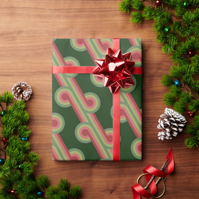 Chic Retro Funky Abstrakt Vågar Art Mönster Presentpapper (Julgåva)