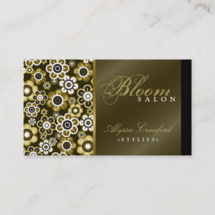 Chic Retro guld- blomflower power profilerar Visitkort