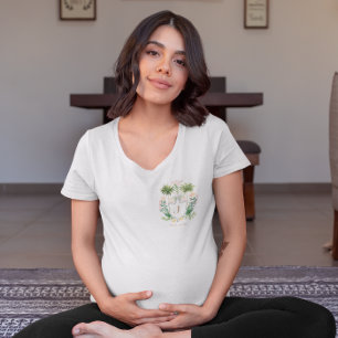 Chic Retro Handflatan Vår Baby Shower   Mamma till T Shirt