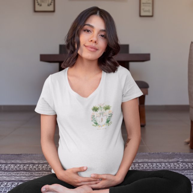 Chic Retro Handflatan Vår Baby Shower | Mamma till T Shirt (Skapare uppladdad)