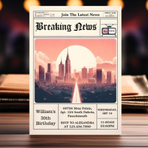 Chic Retro manar Vuxen Newspaper 30års födelsedag