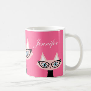 Chic Retro modern kattmugg - rosa Kaffemugg