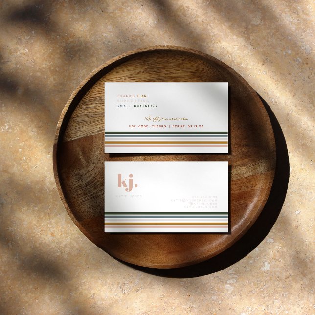 Chic Retro Rand Monogram Business Tack Visitkort (Skapare uppladdad)