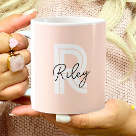 Chic Retro Rand Monogram Cute Simple Kaffemugg