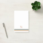 Chic Retro Rand Monogram Post-it Block<br><div class="desc">Ett minimalistiskt monogrammönster med stor typografi initialer i ett klassiskt teckensnitt med ditt namn under och chic retro rainbow färgad rand. Anpassa med ditt namn eller textval eller lämna tomt om du vill. De här anteckningsblocken är perfekter för, alla möjliga uppgiftslistor. Anpassa en uppsättning fantastiska PostIT-anteckningar åt dig själv eller...</div>