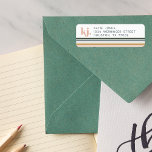 Chic Retro Rand Monogram Returadress Etikett<br><div class="desc">Ett minimalistiskt monogrammönster med stor typografi initialer i ett klassiskt teckensnitt med ditt namn under och chic retro rainbow färgad rand. När dina gäster får sina speciella inbjudan inklämda i kuvertet, utfällda med ett temat adress-klistermärke, kommer de att veta att party är det som ska finnas på. Lägg till anpassningsbarnas...</div>