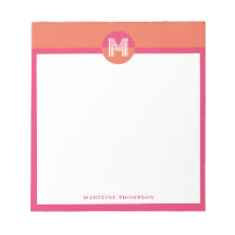 Chic Retro Rosa Orange Geometrisk Modern Monogram