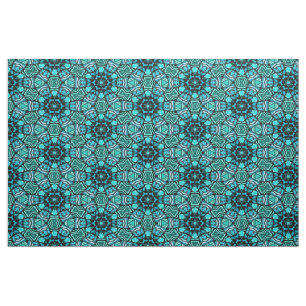 Chic Retro Teal Turcos Oriental Mosaic Mönster Tyg