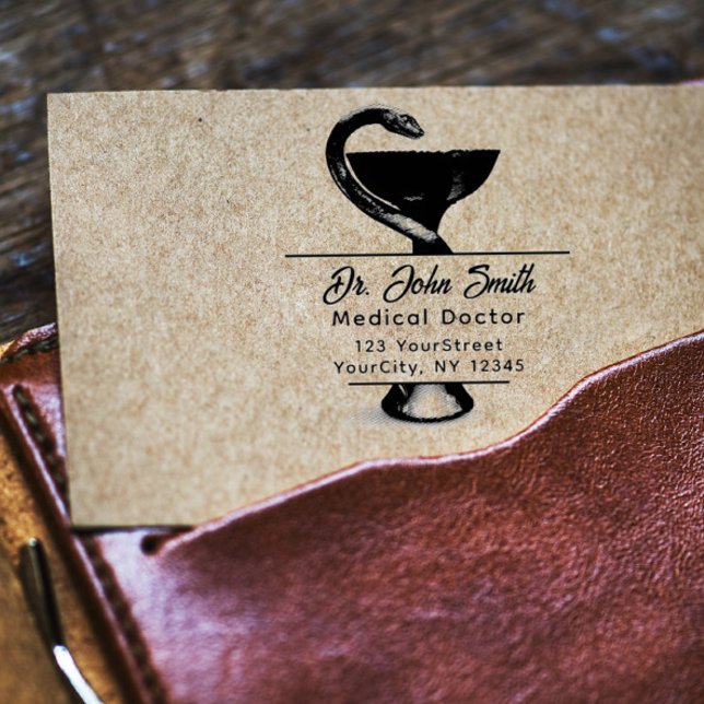 Chic Returadress för medicinsk Snake Bowl Hygieia Stämpel (Skapare uppladdad)