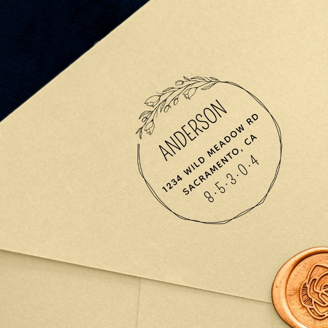 Chic Returadress i botaniska krandfamiljen Stämpel (Skapare uppladdad)