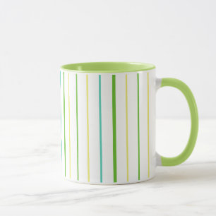 Chic Ringer Mugg, Rand, Grönt, turkos, Gult Mugg