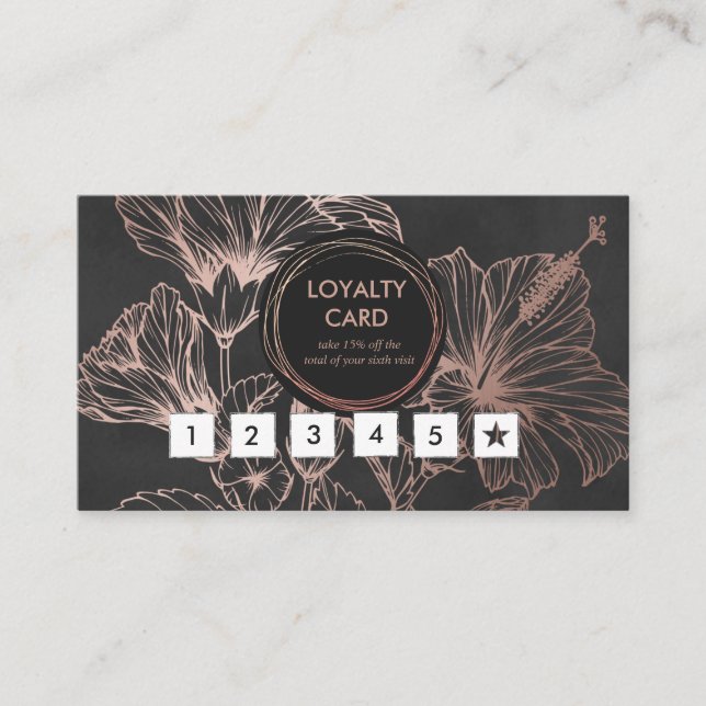 Chic Ro Blommigt Loyalty Card Lojalitetskort (Framsida)