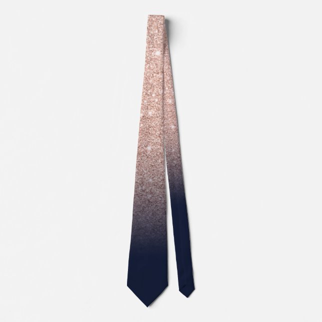 Chic ro glitter, flottan av marin gnistra bröllop slips (Framsida)