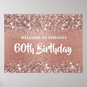 Chic Ro Glitter Foil 65e Birday Välkomna Poster