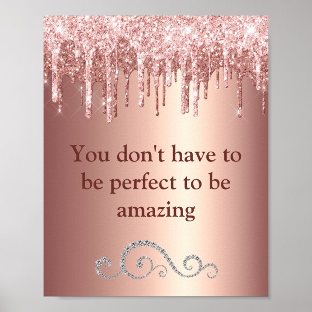 Chic Ro Glitter Guld Gnistra Motivering Poster (Framsidan)