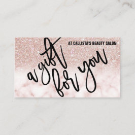 Chic Ro Glitter Marble Gift Certificate Visitkort