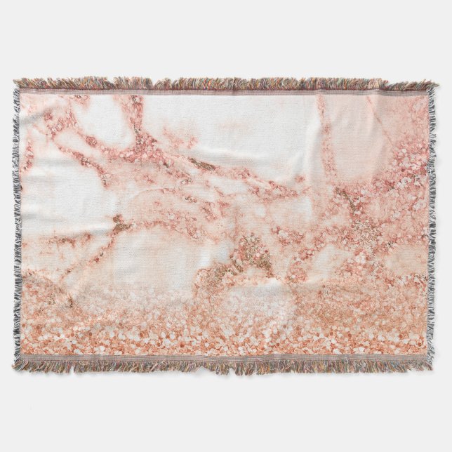 Chic ro glitter om marble rosa glitter marble filt (Framsidan)