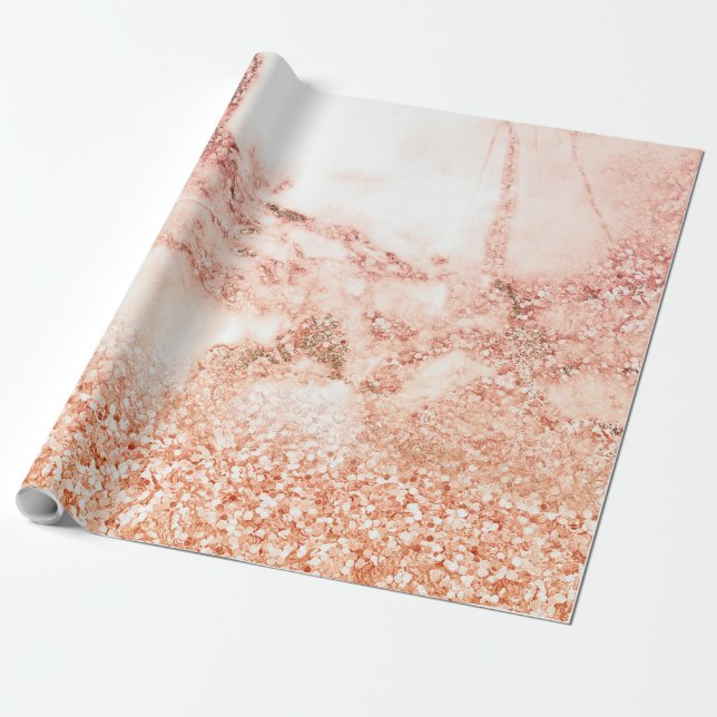 Chic ro glitter ombre rosa glitter marmor presentpapper (Utrullad)