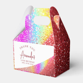 Chic Ro Glitter Regnbågsvett för Guld 16 födelseda Presentaskar