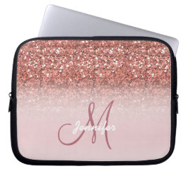 Chic Ro Glitter Sparkles Girly Monogram Laptop Fodral