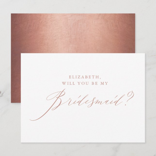 Chic Ro Glitter, vit Bridesmaid Inbjudningar (Fram/baksida)