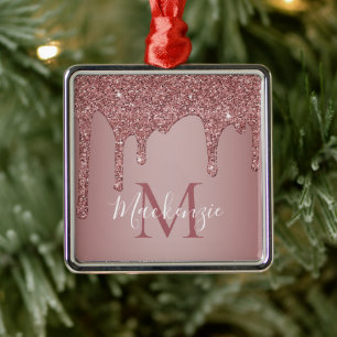 Chic Ro Gnistra Guld Glitter driver Monogram Julgransprydnad Metall