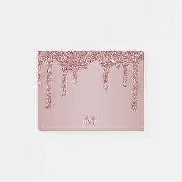 Chic Ro Gnistra Guld Glitter driver Monogram Post-it Block