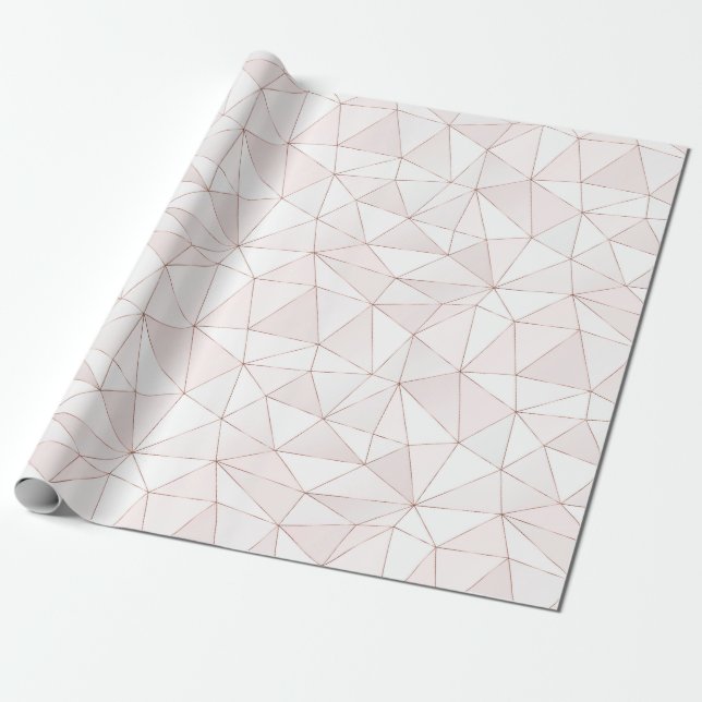 Chic Ro Gold Foil Geometric Abstrakt Mönster Presentpapper (Utrullad)