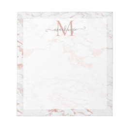 Chic Ro Gold Foil Marble Monogram Anteckningsblock