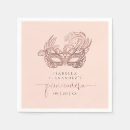 Chic  & Ro Gold Foil maskerad Quinceañera Pappersservett