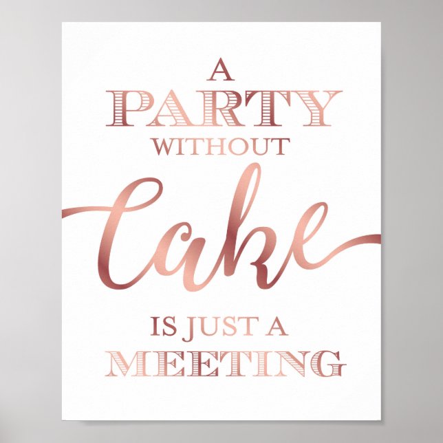 Chic Ro Guld A PARTY UTAN CAKE-Skriv ut Poster (Framsidan)