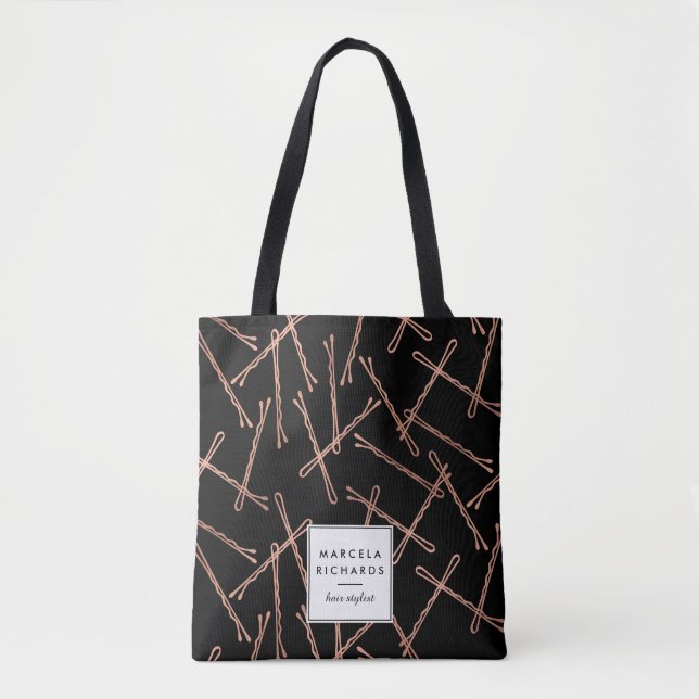 Chic Ro Guld Bobby Stift Black Personlig Tygkasse (Framsida)