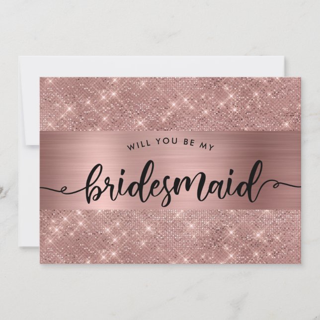 Chic Ro Guld Bridesmaid Frieri Inbjudningar (Framsida)