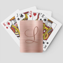 Chic Ro Guld Brushed Metall Monogram Initial Casinokort