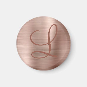 Chic Ro Guld Brushed Metall Monogram Initial Magnet