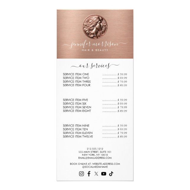 Chic Ro Guld Cameo Beauty, Hair, Skincare Reklamkort (Framsidan)