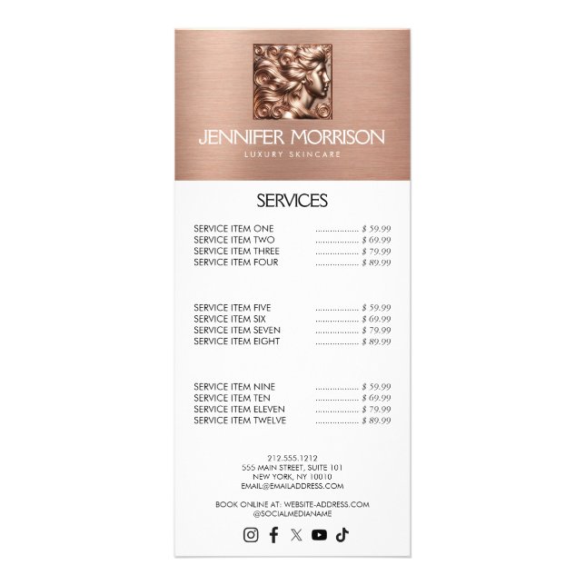 Chic Ro Guld Cameo Logotyp Beauty, Hair, Skincare Reklamkort (Framsidan)