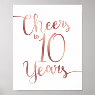 Chic Ro Guld CHEERS TILL 10 ÅRS Skriv ut Poster