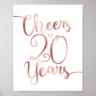 Chic Ro Guld CHEERS TILL 20 ÅRS Skriv ut Poster