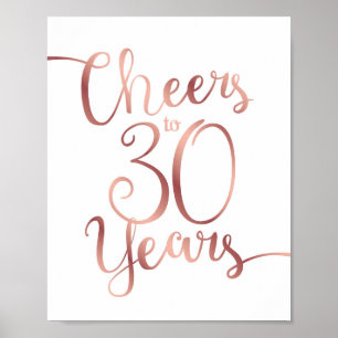 Chic Ro Guld CHEERS TILL 30 ÅRS Skriv ut Poster